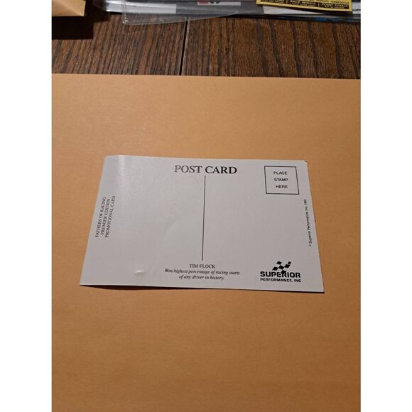 1991 Tom Flock Fathers of Racing Promo Postcard Black & White Vintage NASCAR - Picture 3 of 3